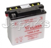 Yuasa Accu 12N5.5-4A , 5,5 Ah, 60 A, B138MM, D61MM, H131MM, 2,5Kg 