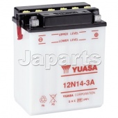 Yuasa Accu 12N14-3A , 14 Ah, 128 A, B136MM, D91MM, H168MM, 4,5Kg 