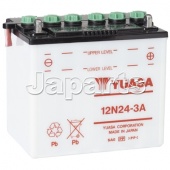 Yuasa Accu 12N24-3A , 24 Ah, 200 A, B186MM, D126MM, H177MM, 7,9Kg 