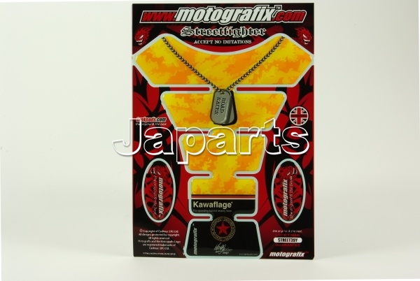 Motografix Tankpad Kawasaki Kawaflage Geel