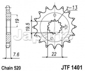 JT Front Sprocket 1401.13