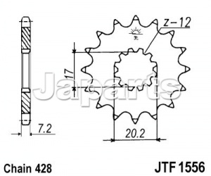 JT Front Sprocket 1556.12