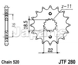 JT Front Sprocket 280.13