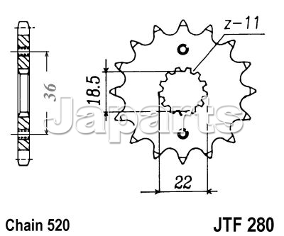 JT Front Sprocket 280.13