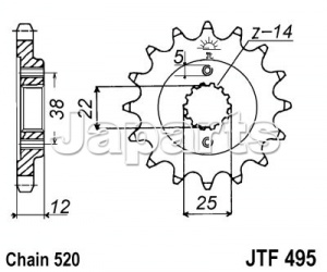 JT Front Sprocket 495.15