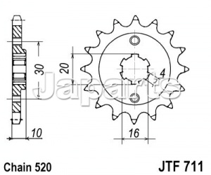 JT Front Sprocket 711.14