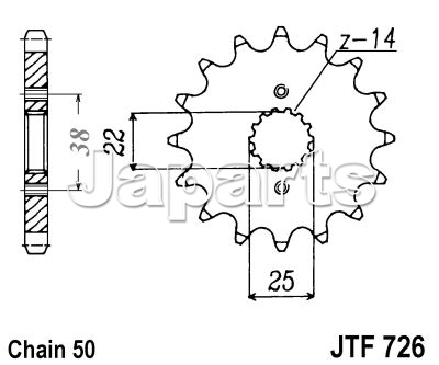 JT Front Sprocket 726.15