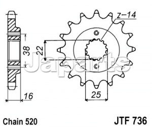 JT Front Sprocket 736.13