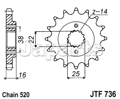 JT Front Sprocket 736.14