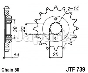 JT Front Sprocket 739.15