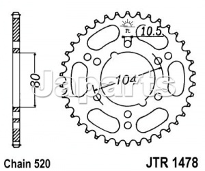 JT Rear Sprocket 1478.40