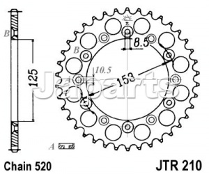 JT Rear Sprocket 210/301.52