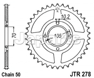 JT Rear Sprocket 278.36