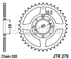 JT Rear Sprocket 279.31