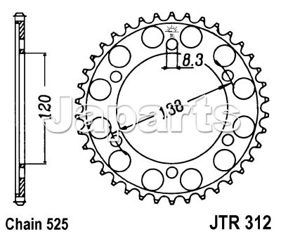 JT Rear Sprocket 312.38