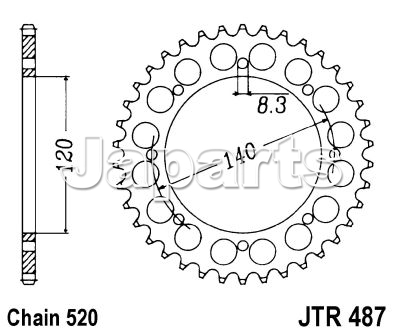 JT Rear Sprocket 487.42