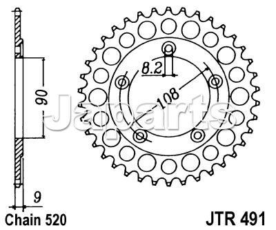 JT Rear Sprocket 491.38