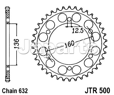 JT Rear Sprocket 500.40