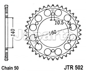 JT Rear Sprocket 502.44