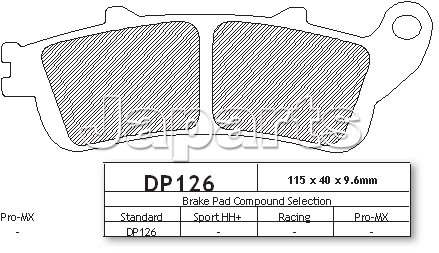 DP 126 ACHTERREMBLOKKEN NT650,VFR800,XL1000,CBR1100,GL1800,VTX1800