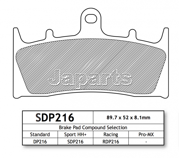 DP BRAKEPAD SPORT SDP216HH+